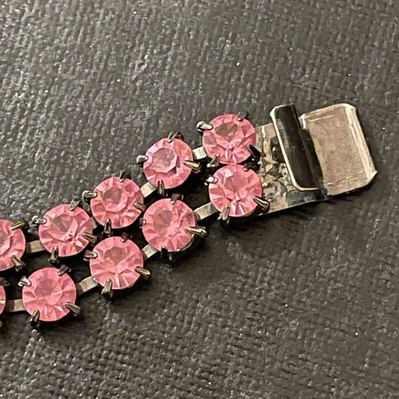 Vintage pink crystal bracelet - Picture 5 of 7
